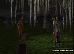 Групповуха зомби на кладбище